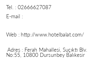 Dursunbey Hotel Balat iletiim bilgileri